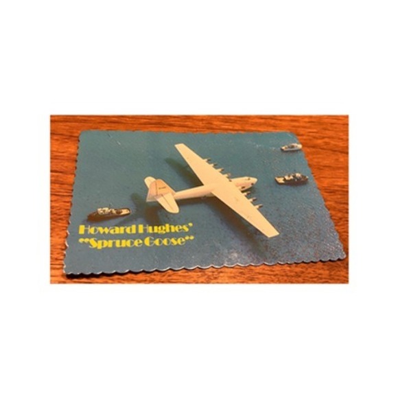 Vintage Howard Hughes Spruce‎ Goose Postcard Flying Boat RMS Queen Mary